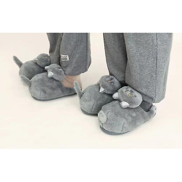 Plysch katttofflor, partofflor, mjuka halkfria blå beige 42 Beige