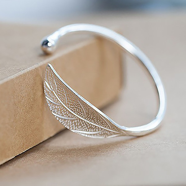 Minimalistiskt bladarmband med bladöppning i silver, armband för damer, smycken, justerbar