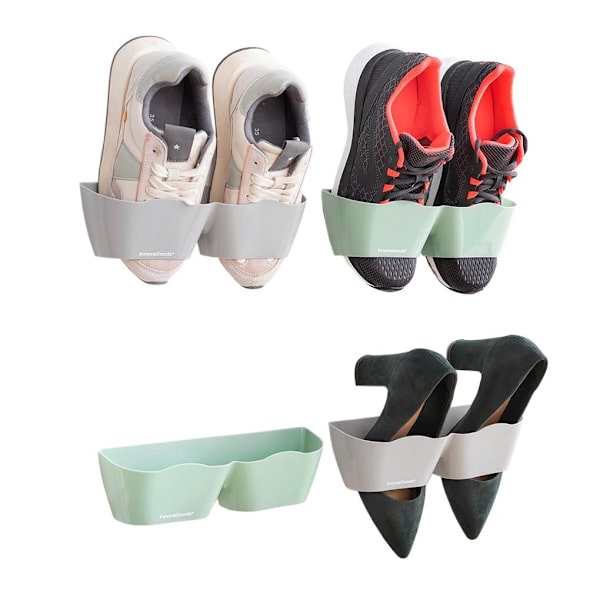 Skohållare, Självhäftande - 4-pack gray