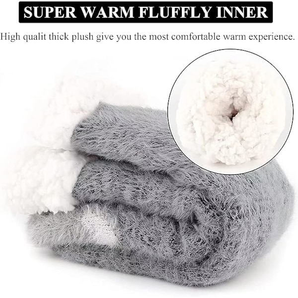 Mjuka tofflor med kattdesign, halkfria plyschstrumpor med värmeisolerande funktion, sovstrumpor vinter golvstrumpor slitstarka strumpor