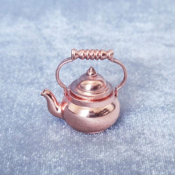 Dockhus Miniatyrer Möbler Tillbehör, Retro Tiny Skala 1:12 Öppen Lock Fairy Dockhus Kittel Pot Lek DIY Dekor - Koppar