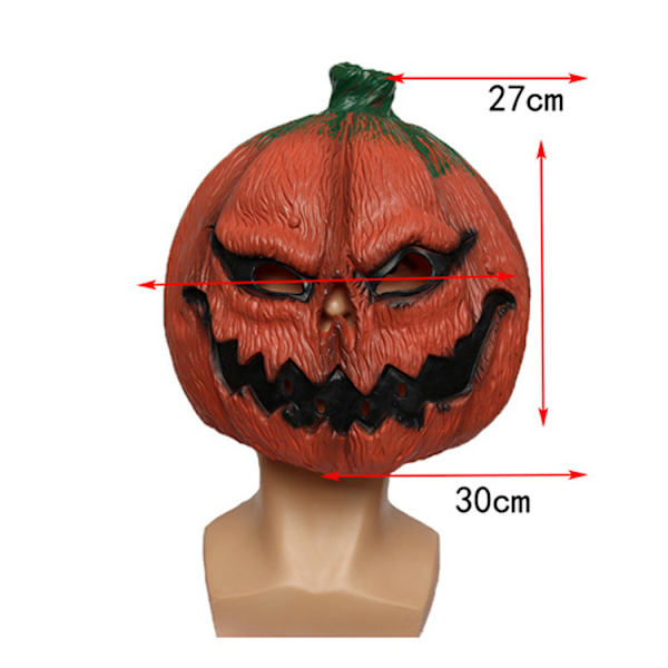 Latex Skräck Pumpa Mask, Full Ansiktsmask, Fågelskrämma, Dekoration, Halloween Kostym, Festlig Makeup, Bollföreställning Rekvisita
