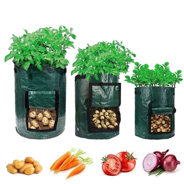 2-pack odlingslåda odlingssäck odlingspåsar mörkgrön 10 gallonaa 35*45cm Tummanvihreä