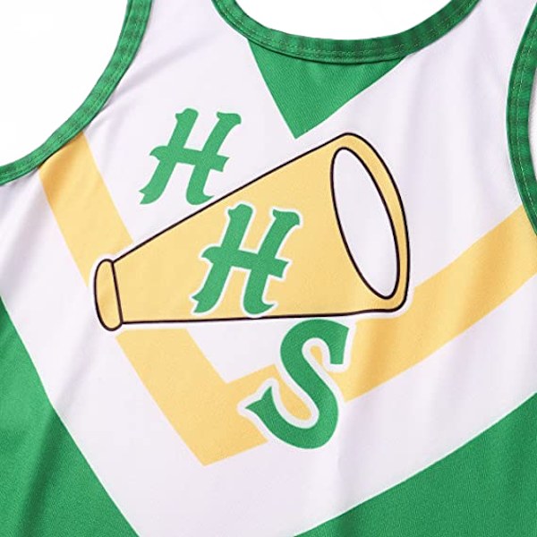 Tyttöjen vihreä cheerleader-asu pom-pomsilla 130