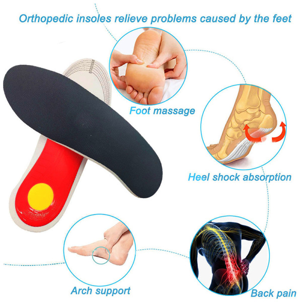 Ortopediskt dämpande innersulor välvda fötter avlastar träningen W M