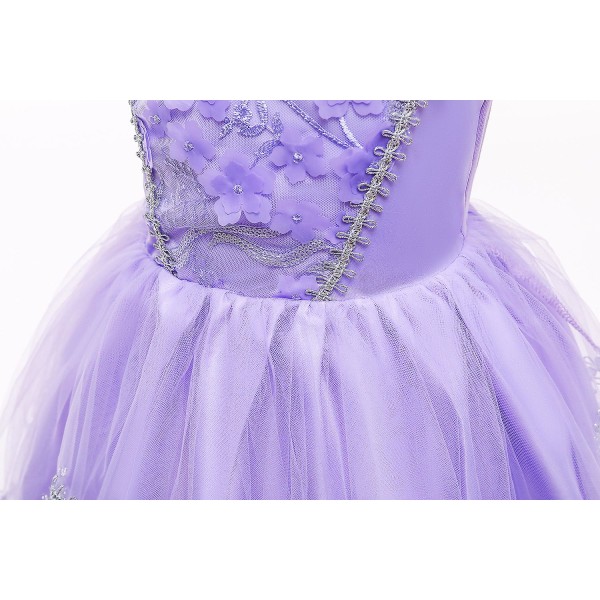 Lila Princess Sofia Klänning För Tjej Barn Cosplay V 130CM