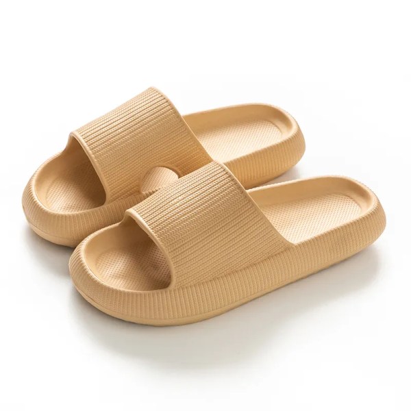 Kvinner Tykke Plattform Sky Tøfler - khaki 34-35(230mm)
