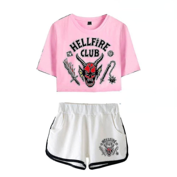 Stranger Things Season4 Hellfire Club Crop Shorts Z W Color 6 XL