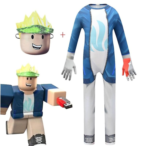 Halloween kostymer för barn Anime Pocket Devs Robloxing Cosplay Body Pojkar Spelkaraktär Kläder Karneval Festkläder W 120 (5-6 T)
