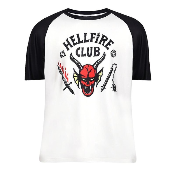Vuxna Barn Stranger Things Säsong 4 Hellfire Club T-shirt Toppar Kostym - Short Sleeve Aldult S