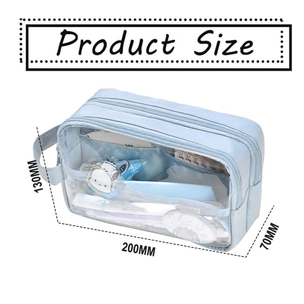 Case Transparent Stor förvaring Penna Pennfodral Penna sky blue