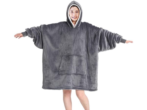 Snuggie Oversize Huppari Peitto Huppu Oversize Harmaa V . Grey grå