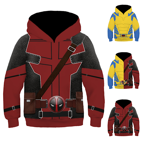 Deadpool og Wolverine Hoodie Cosplay Kostume Skjorte til Mænd Kvinder Børn 3D Nyhed Hooded Sweatshirt Top Gul V. Yellow L