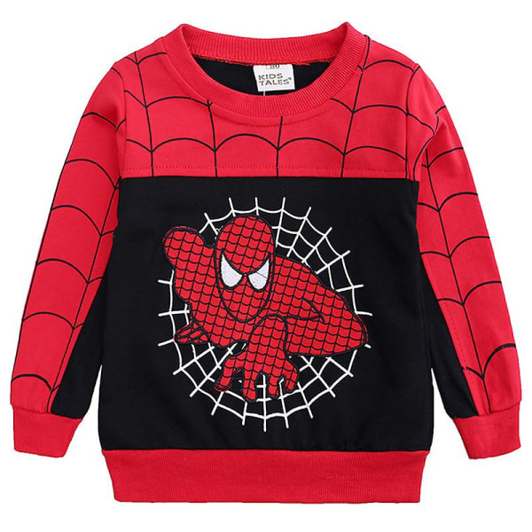 Barn Pojkar Spiderman Träningsoverall Hooded Full Zip Sweatshirt Pullover Byxor Outfits V Black 9-12 Months