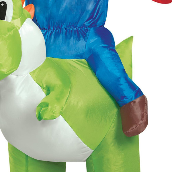 Super Mario Uppblåsbar Utklädning, Mario Riding Yoshi Kid One Si V