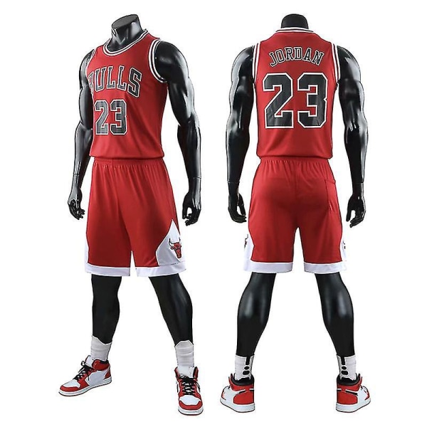 Chicago Bulls nr 23 Jordan Jersey Baskettrøye Set L