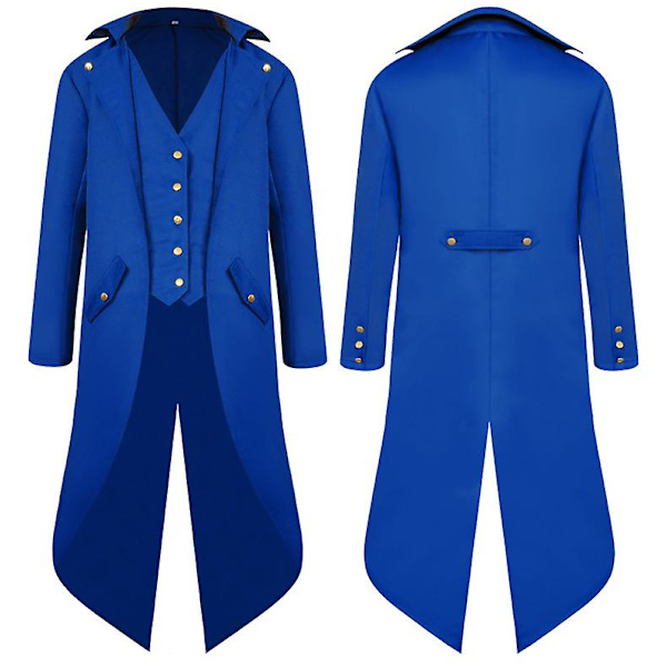 än edeltiden Ancient Swallowtail Coat Lång Klänning frack Blue M