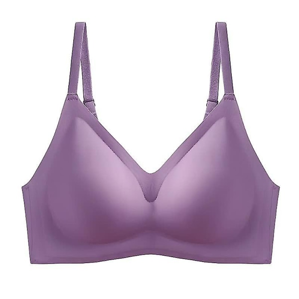 -delt Viskos sømløse undertøy Bakre rader Dobbel-le Mottak av ekstra melk Push-up gummi ikke-trådad BH Purple XS