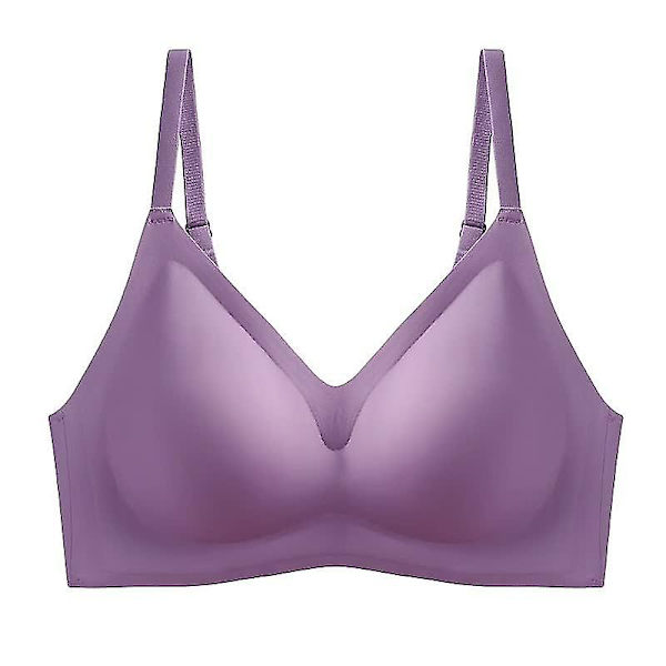 -delt Viskos sømløse undertøy Bakre rader Dobbel-le ottagning av ekstra melk Push-up gummi ikke-trådad BH Purple M