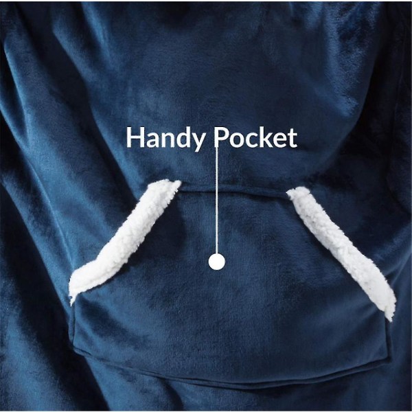 Pehmeä hupparipeitto Oversized huppari V navy