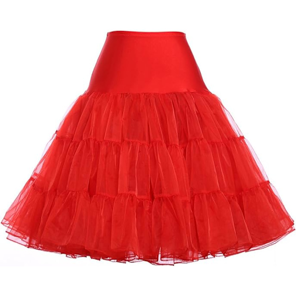50-luvun alushame Rockabilly-mekko Crinoline Tutu naisille - Red M