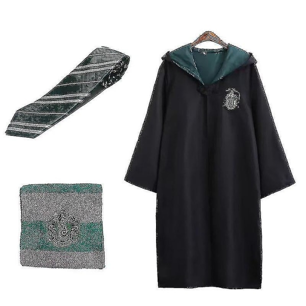 Harry Potter Cosplay Kostyme Gryffindor Ravenclaw Kappe Kåpe Voksen Barn Kjole Green XL