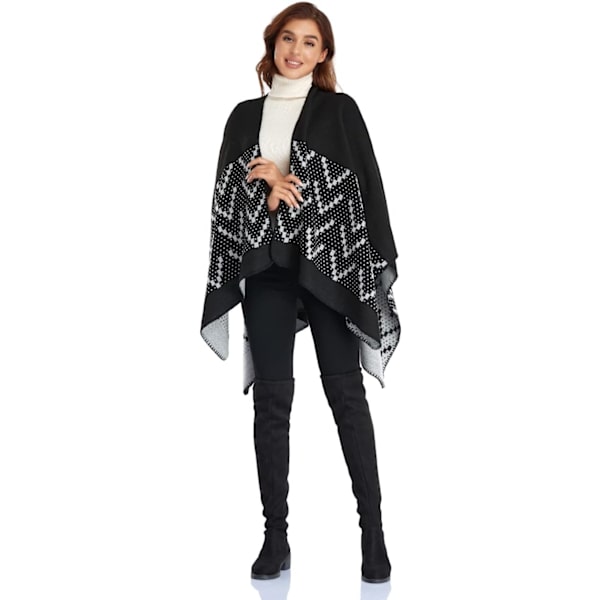Ponchos för kvinnor Sjalar Wraps Oversized vinterscarf Dam Kni