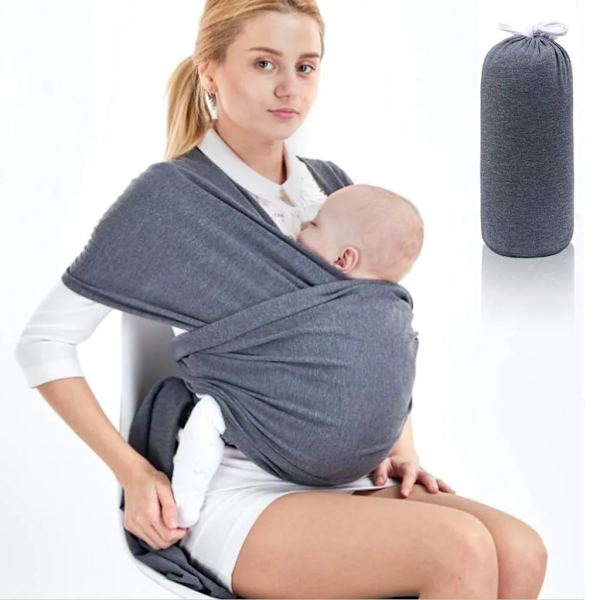 Baby - Nyfødt op til 15 kg Elastisk bæresele - Mørkegrå -