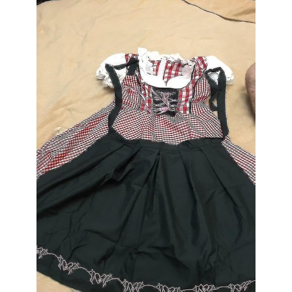 Kvinnor Traditionell Oktoberfest-dräkt tysk öl Wench Dirndl-klänning med förkläde Kostym Festklänning Xs-6xl Plus ize S