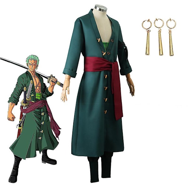 One Piece Zoro Cos Kläder Och Anime Zoro Två år senare Stråhatt Rollspel Cosplay Kostymfest Jul Halloween kostym V