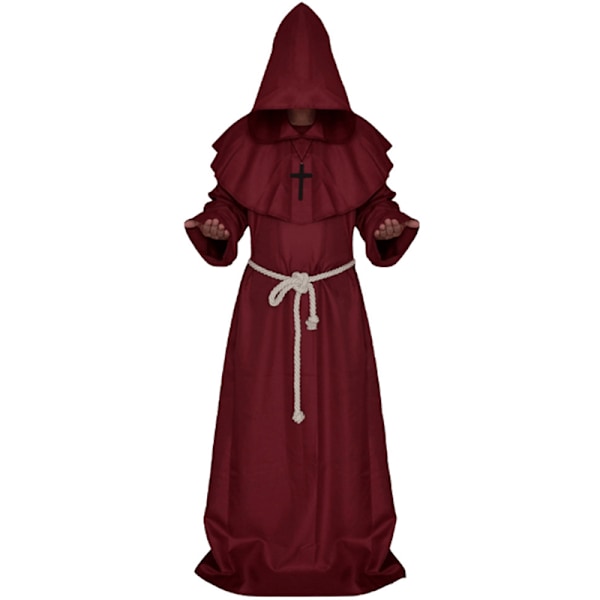 Fest Anime Cosplay-kostumer Sætter Middelalderlige munkeklæder lange V Red XL