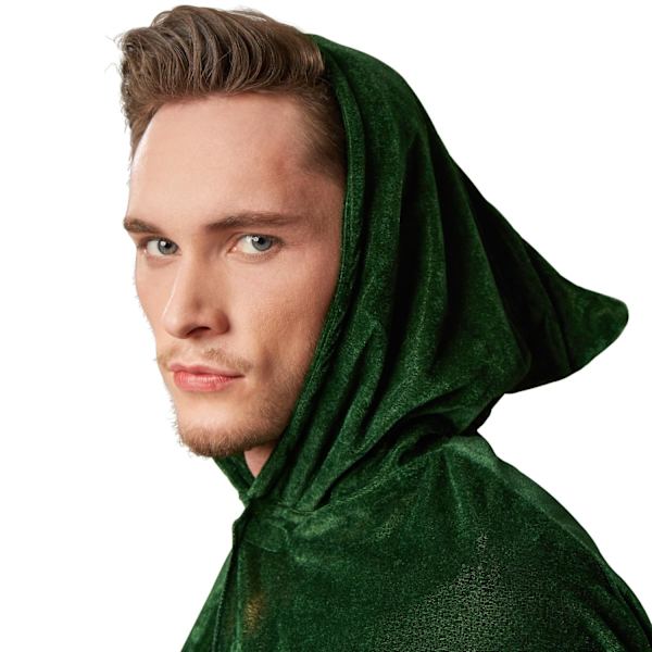tectake Fløjlskappe med hætte - 116 cm green
