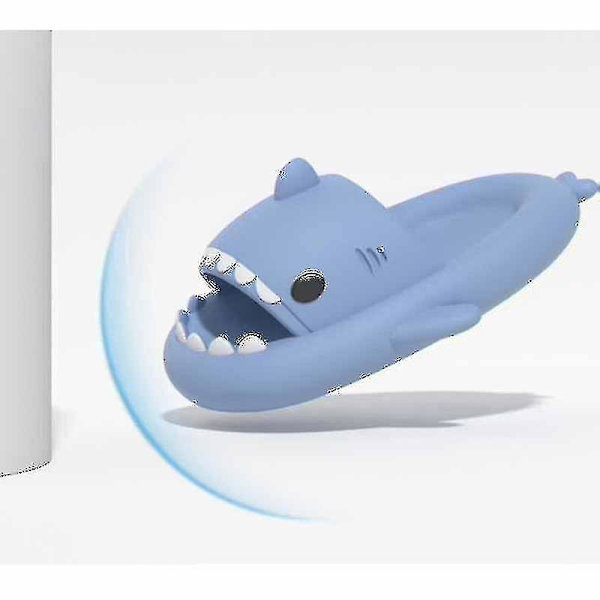 Shark Tofflor Halkfria dusch Badrumstofflor Mjuka sommarsandaler för flickor och pojkar New_h Xianning blue 32 33