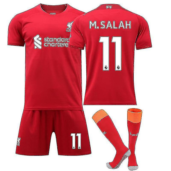 22/23 iverpool Hem Salah Mane Barn Pojkar Vuxen Fotbollströja Träningsdräkter M.SALAH NO.11 L