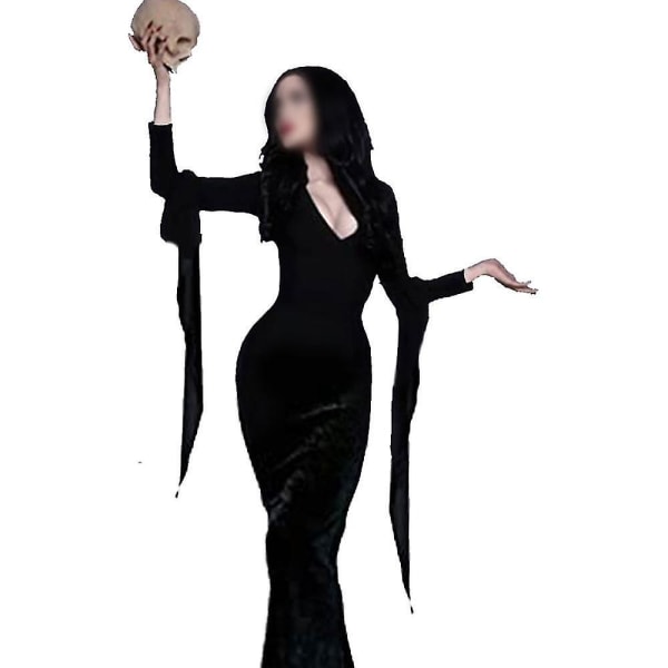 Morticia-asu Mekko Naisille Halloween-asut Cosplay V 2XL