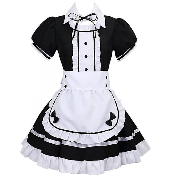 2021 Lolita Maid -asut Ranskalainen Maid -mekko Tytöt Nainen Amine Cosplay -asu Palvelijatar Maid -juhlat cen V White S