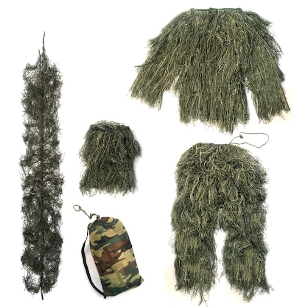 Barn Ghillie Kostymer Sniper Halloween Army Kostyme Grønn V green 150