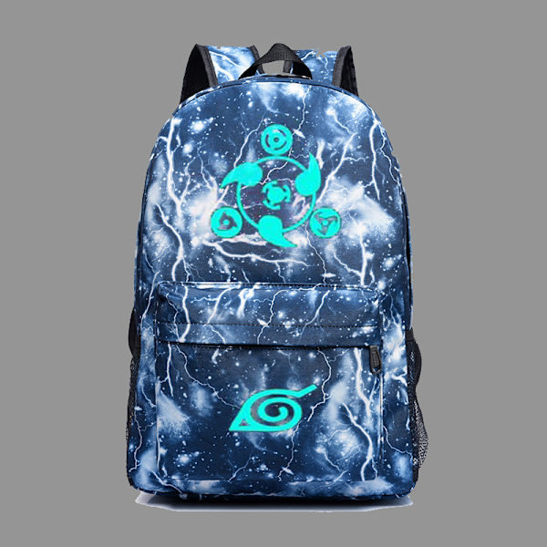 Ny Naruto skrivehjuløje lysende skoletaske koreansk rygsæk Yz Lightning blue