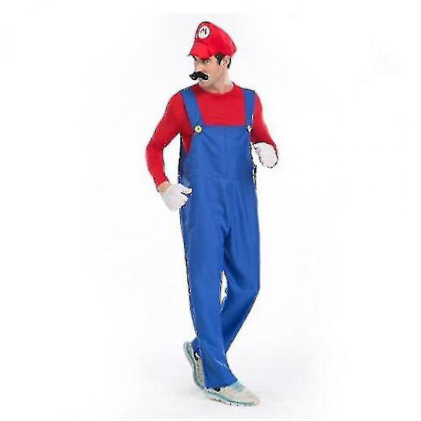 Vuxna män Super Mario Bros. Fancy Dress Kostym Red L