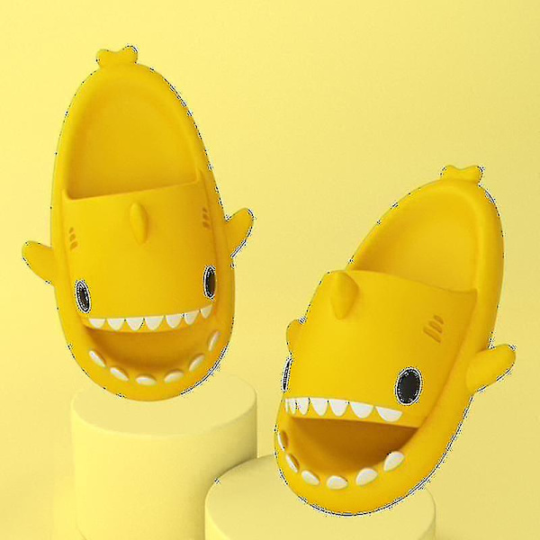 Shark Tofflor Halkfria dusch Badrumstofflor Mjuka sommarsandaler för flickor och pojkar New_h Xianning yellow 36 37