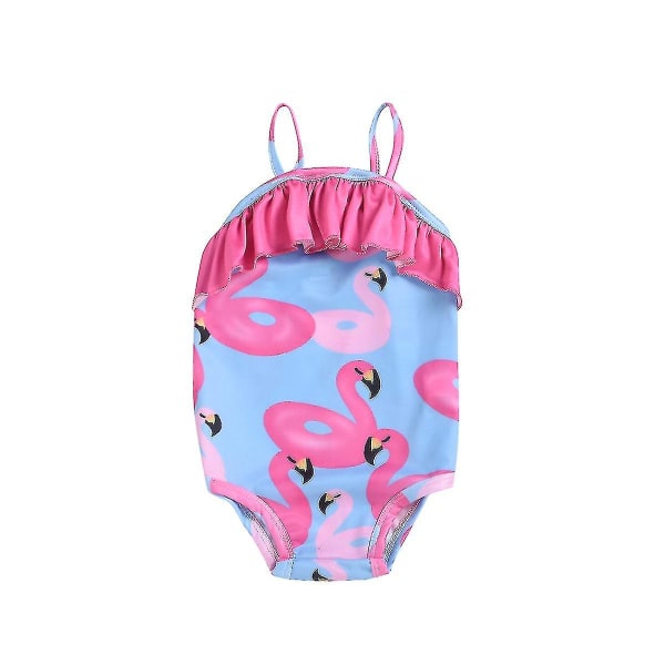 Barns badedrakt Triangel Suspender Romper Summer Flamingo Print W 90