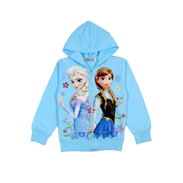 Børne Piger Frozen Elsa Anna Jakke Varm Zip Hoodie Frakke Ydertøj Z wathet 130cm
