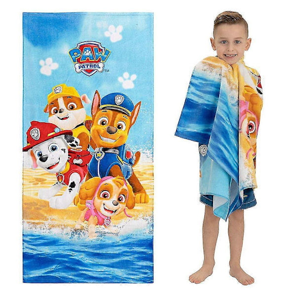 "Barnens Strandhandduk med Cartoonfigurer, Badhandduk för Pojkar och Flickor, Simbassäng, Sommar, 24'X48'" Paw Patrol