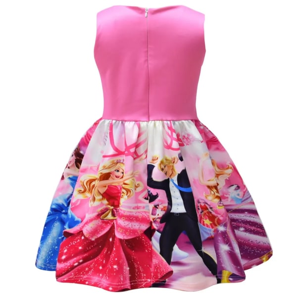 Rosa Barbie Princess Cosplay Kostume Kjole Til Børn Piger 9337 140