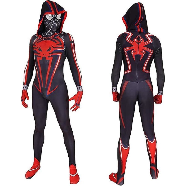 Svart Spiderman Onesie Vuxen Cosplay kostym för barn 130cm Yz 170cm