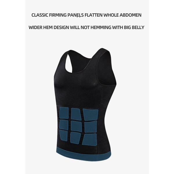 Herr Body Shaping Sweat Sauna Stretch Mage Control Body Underkläder Tight Shapewear Black XXXL