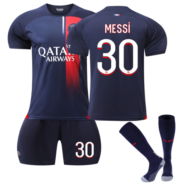 23-24 New Paris Home Kids Fotbollströja 30 Messi Adults L(175-180)
