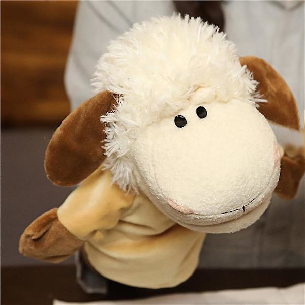 Eläin käsi sormi tarina nukke Kawaii pehmolelu pedagoginen vauva leijona elefantti kani apina kirahvi pehmeät lelut täytetty nukke V Sheep