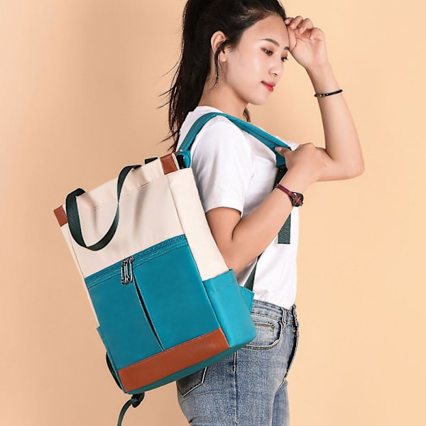 Naisten Cabriolet Tote Daypack Laptop-reppu College School Travel Casual Bag Green