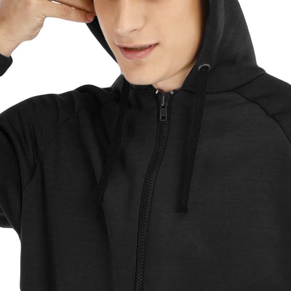 Varme fleece pyjamas med hætte til mænd Black S